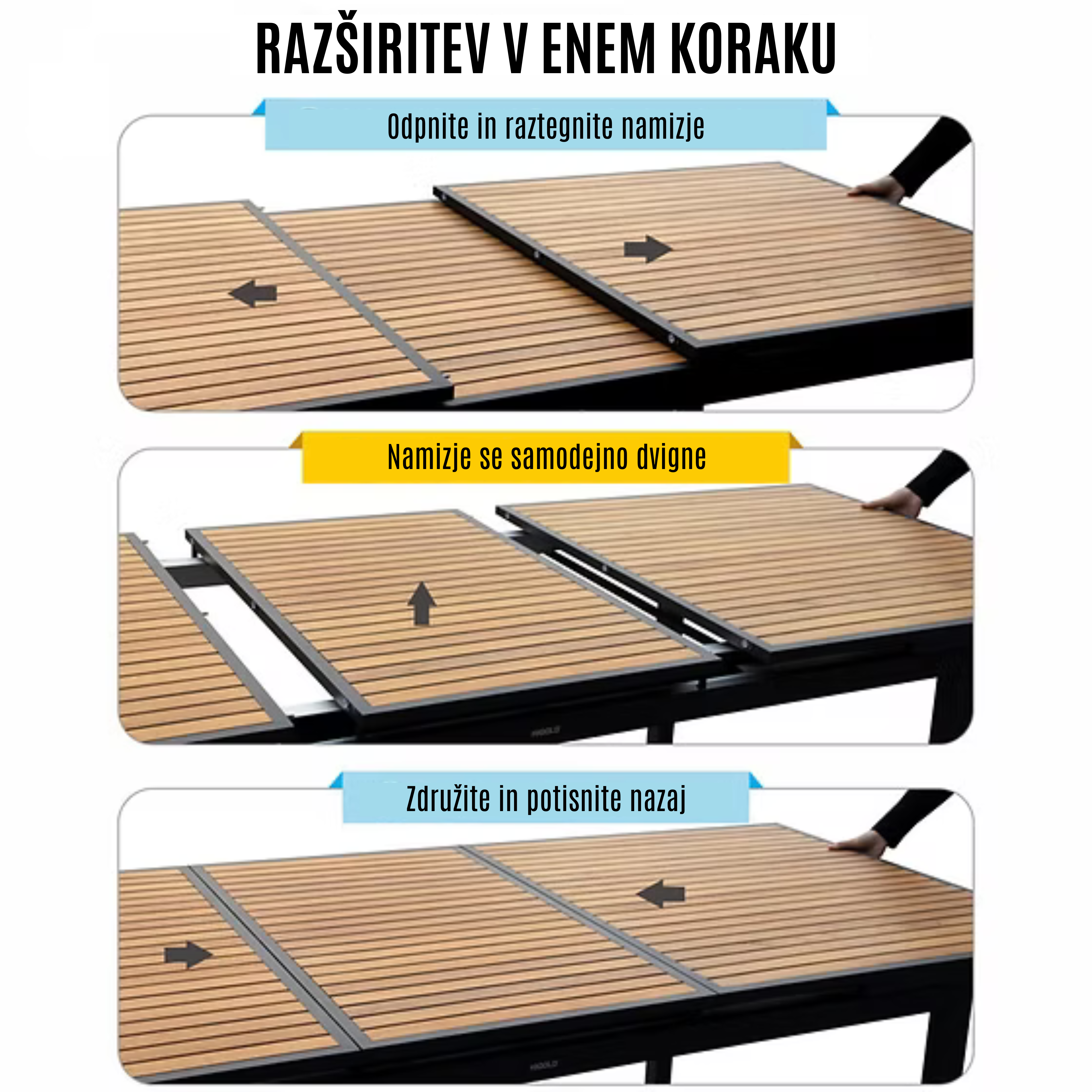 Raztegljiva miza Higold za 12 ljudi s stoli