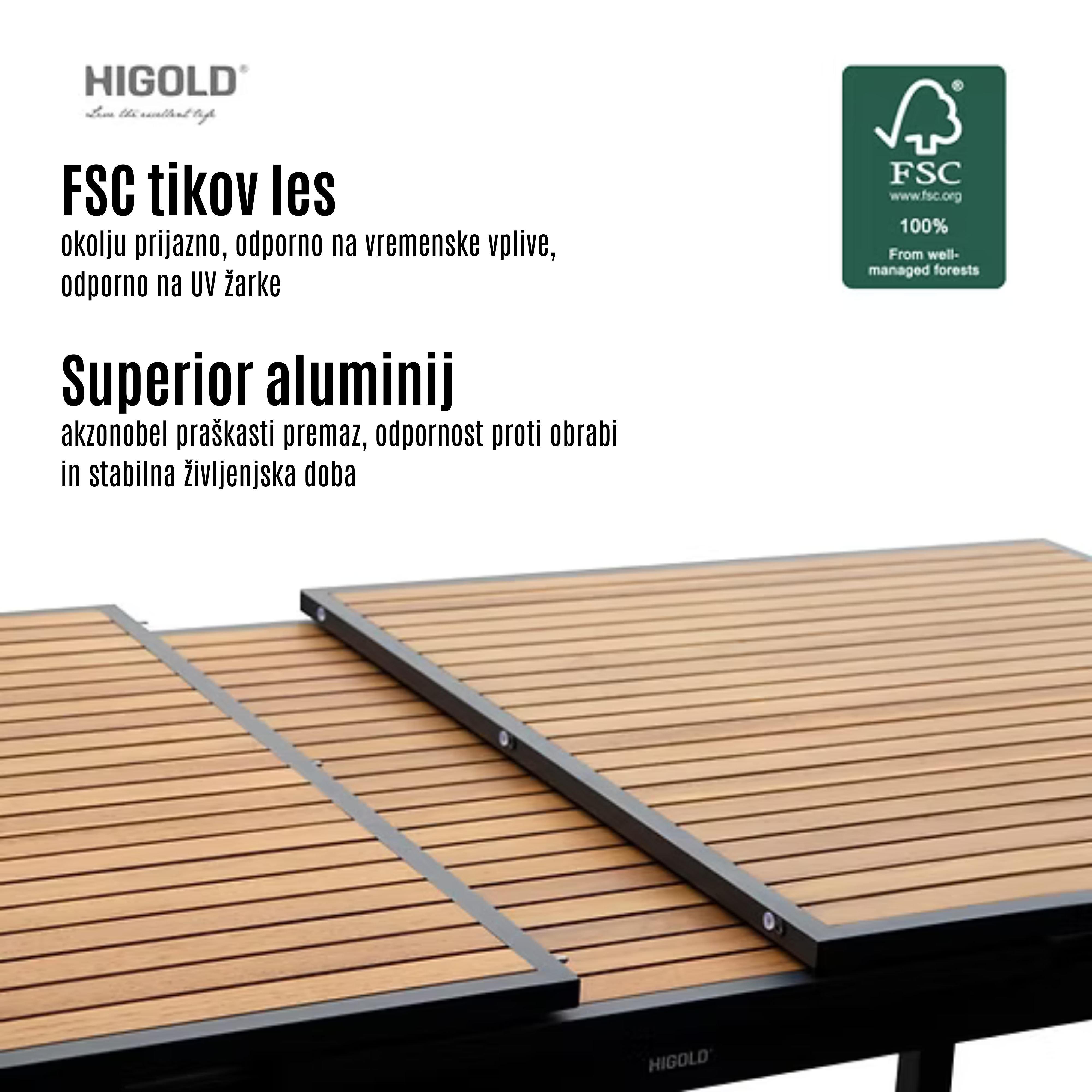 Raztegljiva miza Higold za 12 ljudi s stoli